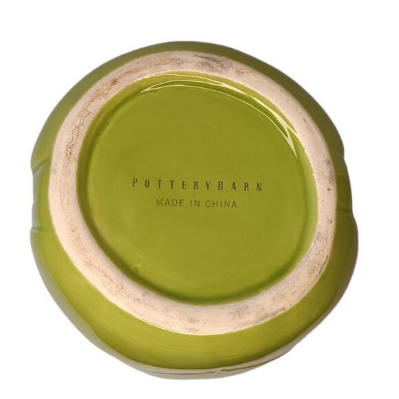 Pottery Barn Green Banana Leaf Vase Tropical Jungle 9" - Picture 5 of 11